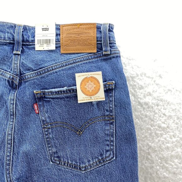 Levi's 70's High Flare Jeans Women 28x32 Blue Big E Distressed American Denim - Picture 9 of 14